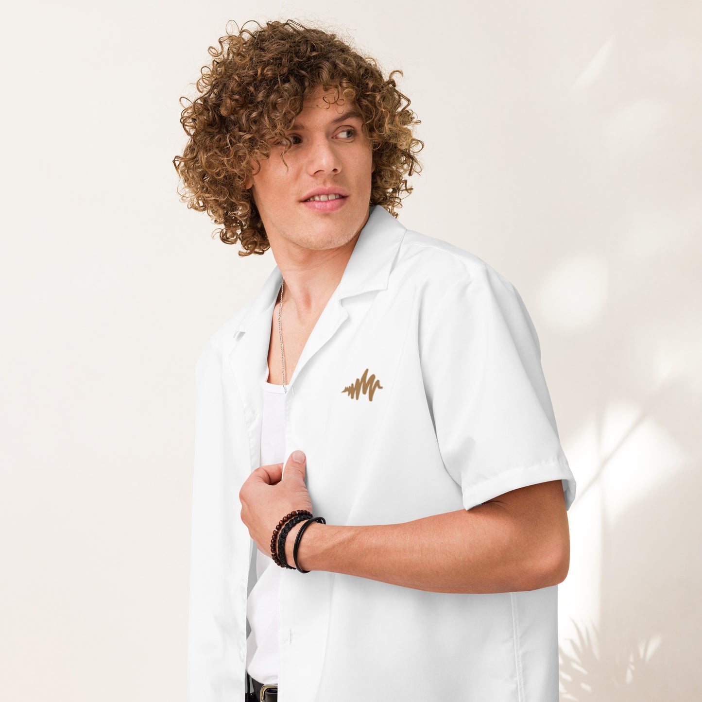 Waves | Embroidered Unisex button shirt