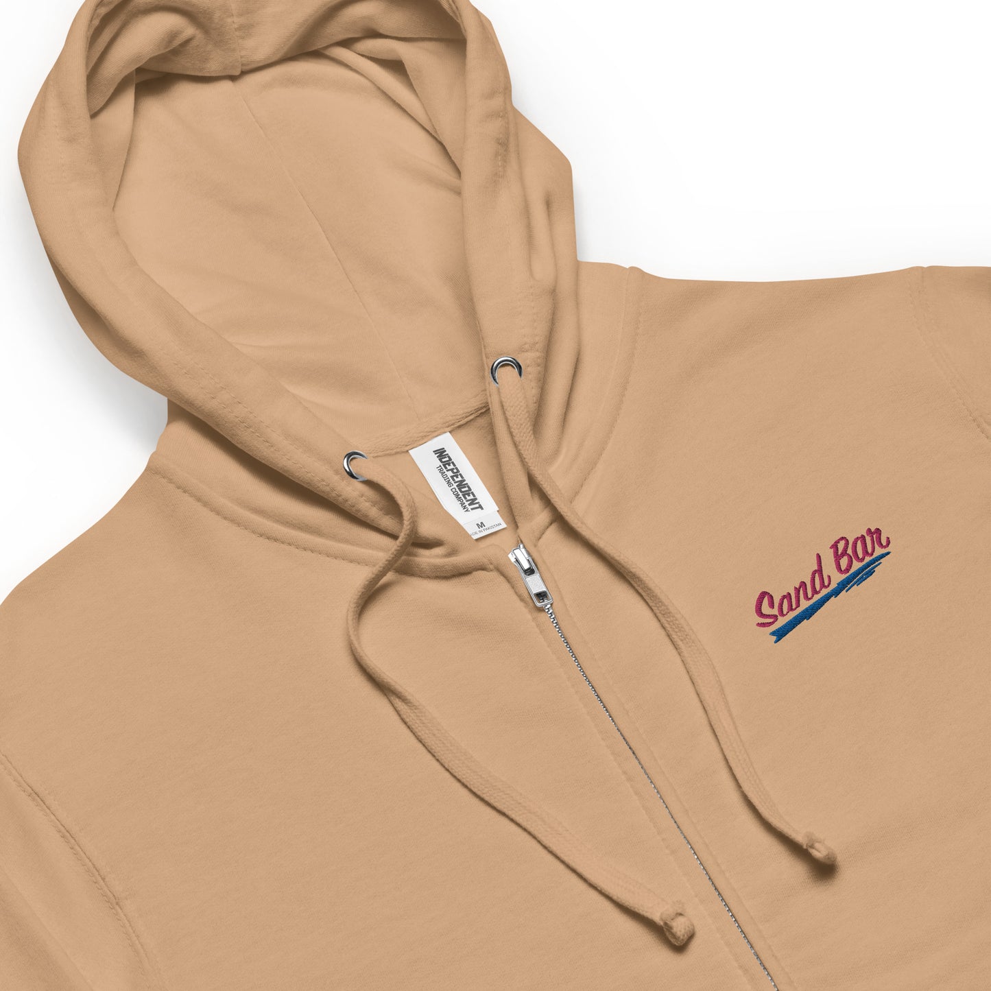 Sand Bar | Embroidered Unisex fleece zip up hoodie