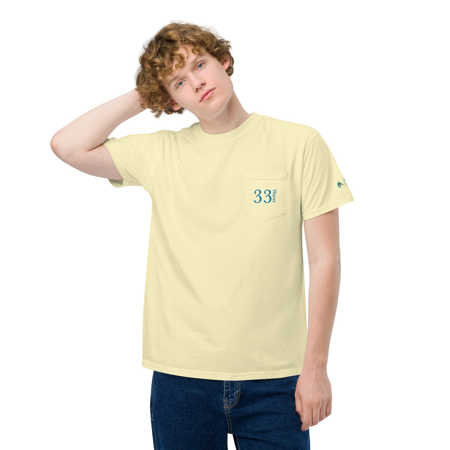 33 Waves | Unisex garment-dyed pocket t-shirt