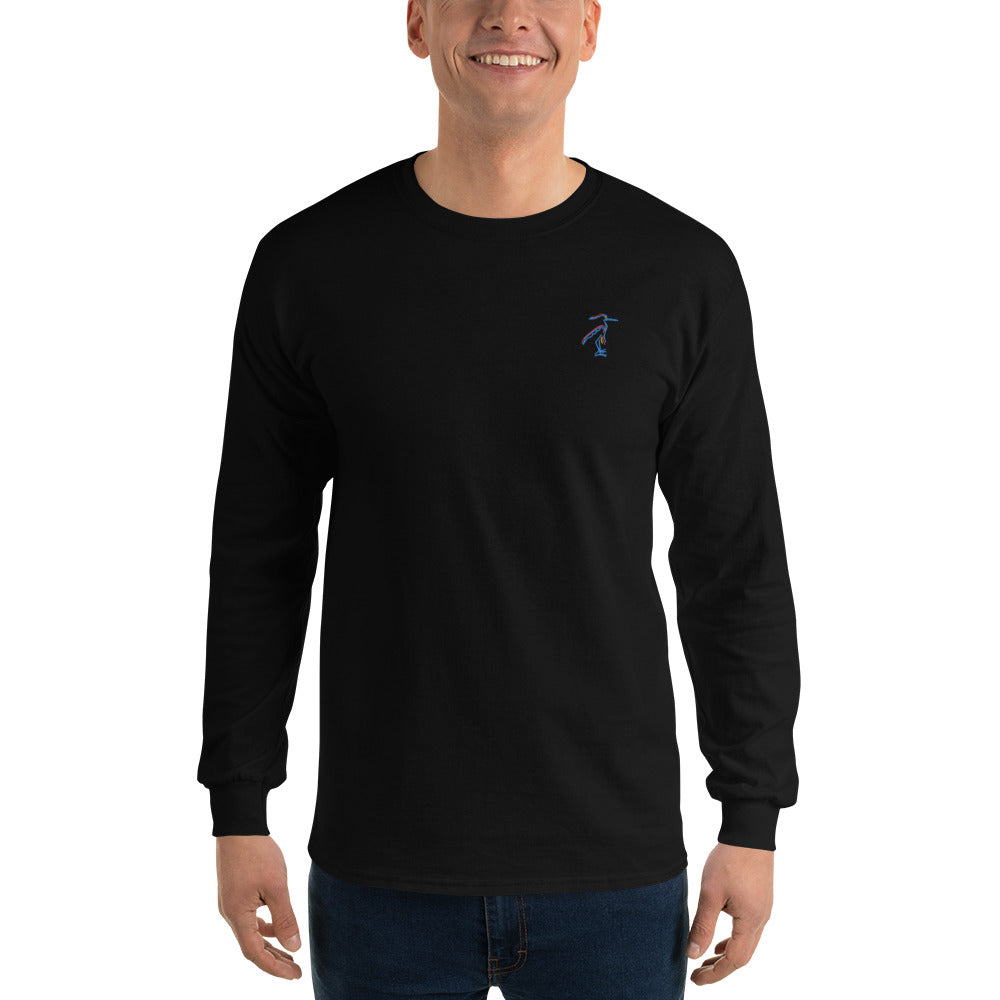 Blue Heron | Embroidered Long Sleeve Shirt