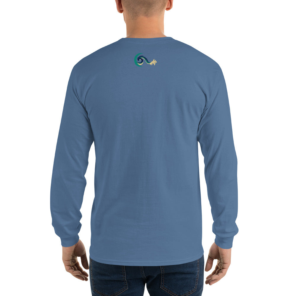 Blue Heron | Embroidered Long Sleeve Shirt