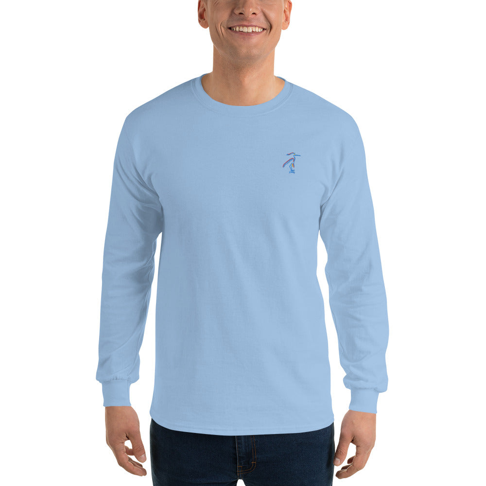 Blue Heron | Embroidered Long Sleeve Shirt