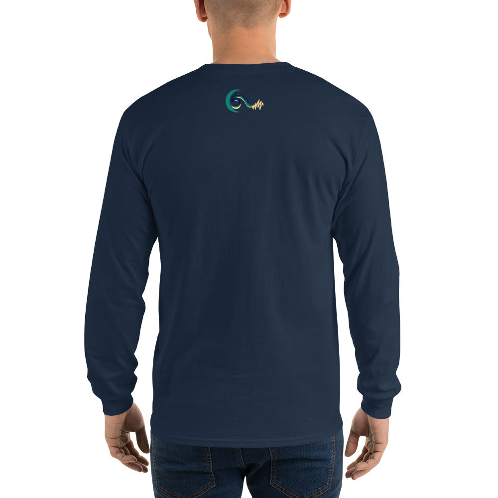 Blue Heron | Embroidered Long Sleeve Shirt