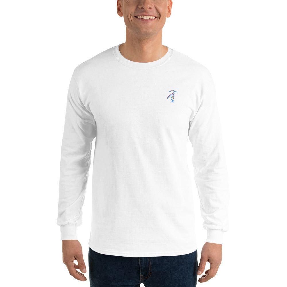 Blue Heron | Embroidered Long Sleeve Shirt