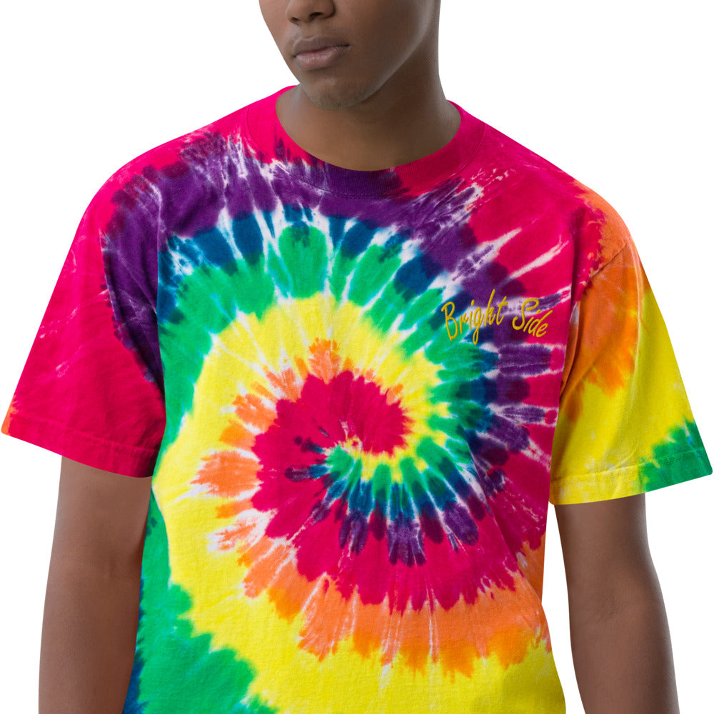 Bright Side | Embroidered tie-dye t-shirt