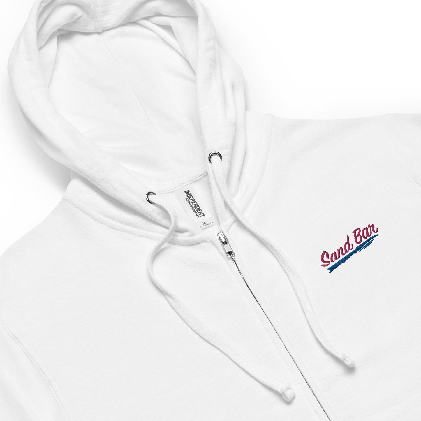 Sand Bar | Embroidered Unisex fleece zip up hoodie