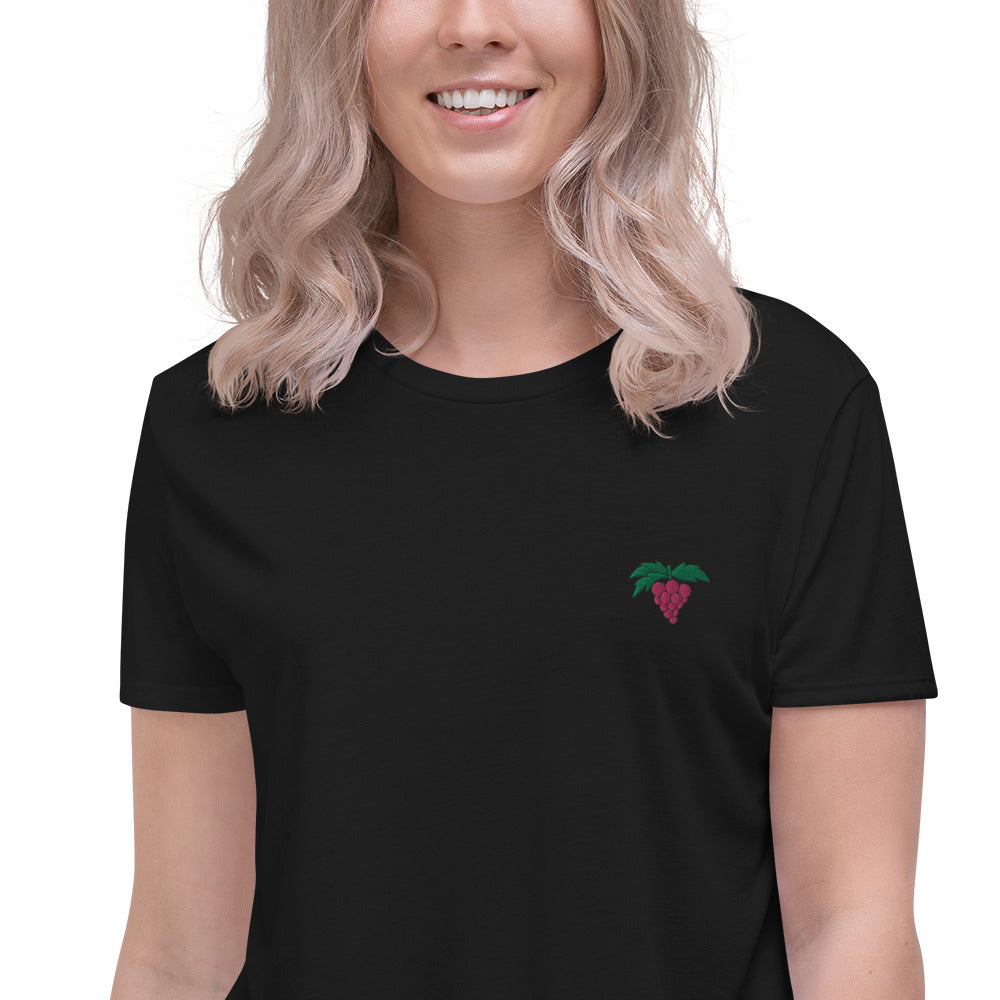 Grapes | Embroidered Crop Tee