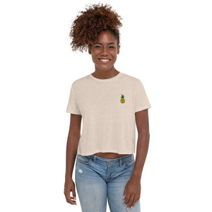 Pineapple | Embroidered Crop Tee