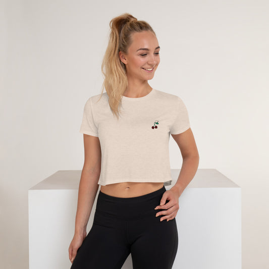 Cherries | Embroidered Crop Tee
