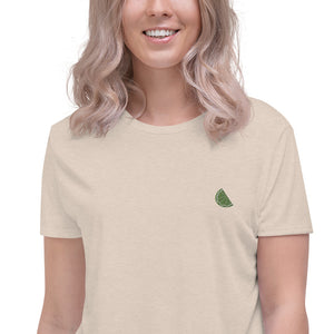 Lime | Embroidered Crop Tee